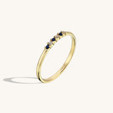 Premium Night Blue Band Ring in 14k Real Gold