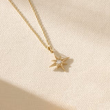 Minimalist North Star Necklace for Women in 14k Yellow Gold