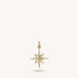 Celestial North Star Pendant for Women in 14k Yellow Gold