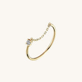 Stackable Open Chain Solo Ring in 14k Real Gold