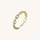 14k Real Gold Open Link Stackable Ring