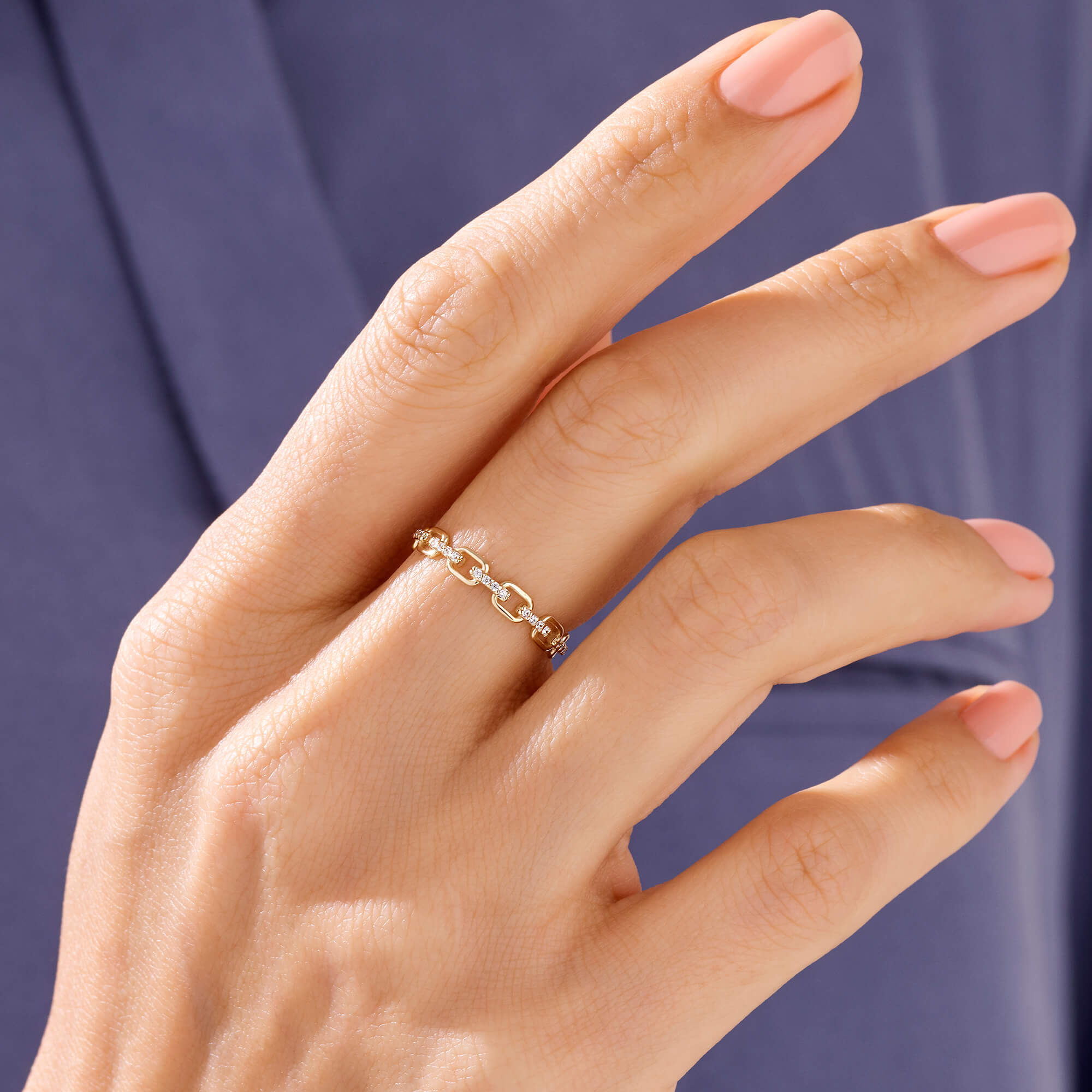 Dainty Open Link Ring in 14k Solid Gold