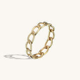 Oval Chain Stacking Ring in 14k Real Yellow Gold