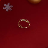 14k Real Gold Oval Chain Stackable Ring