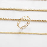 Oval Chain Stackable Band Ring in 14k Solid Gold