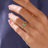 Paraiba Tourmaline Oval Solitaire Ring in 14k Real Yellow Gold
