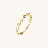 Pave Angel Band Ring in 14k Solid Gold