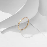 Pave Angel Stacking Ring in 14k Real Yellow Gold