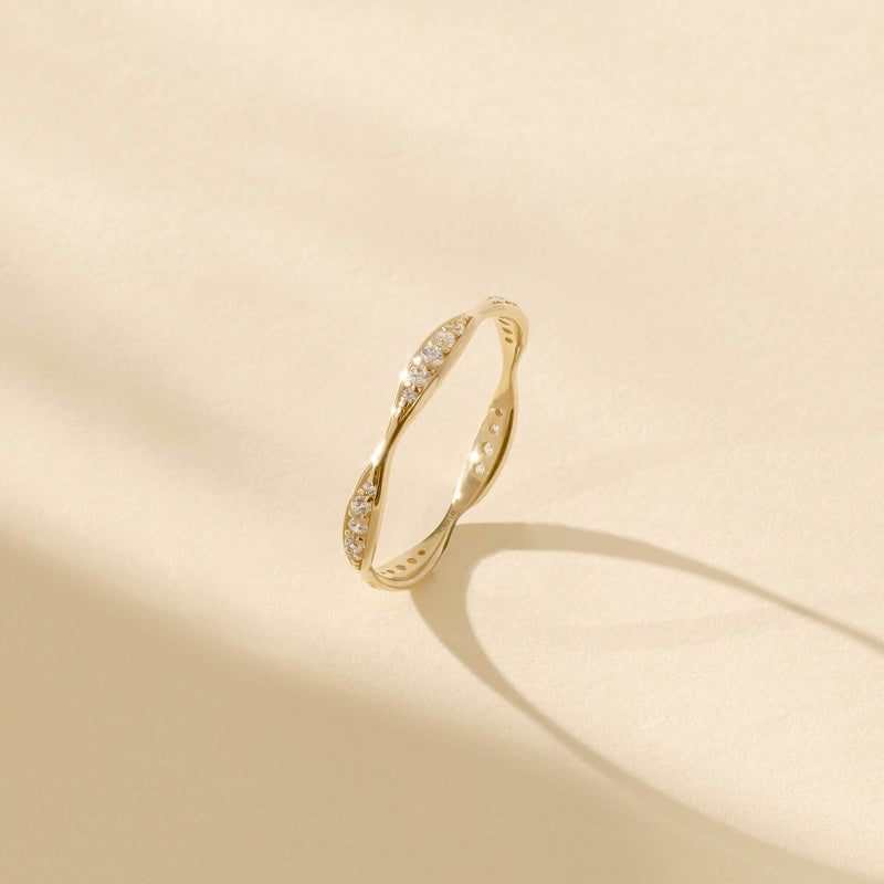 Dainty Pave Eternity Ring in 14k Solid Gold