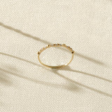 Dainty Pave Heart Ring in 14k Solid Yellow Gold