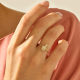 Cute Fruit Pineapple Ring Paved with CZ in 14k Solid Yellow Gold