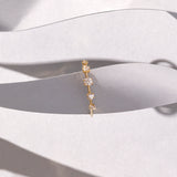 Pave Solitaire Stackable Ring in 14k Real Yellow Gold