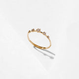 Dainty Pave Solitaire Ring in 14k Real Yellow Gold