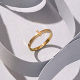 Sideways Cross Ring in 14k Real Gold