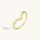 Wishbone Stacking Ring in 14k Real Yellow Gold