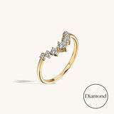 0.41 ctw Diamond Premium Curved Stacking Ring in 14k Gold