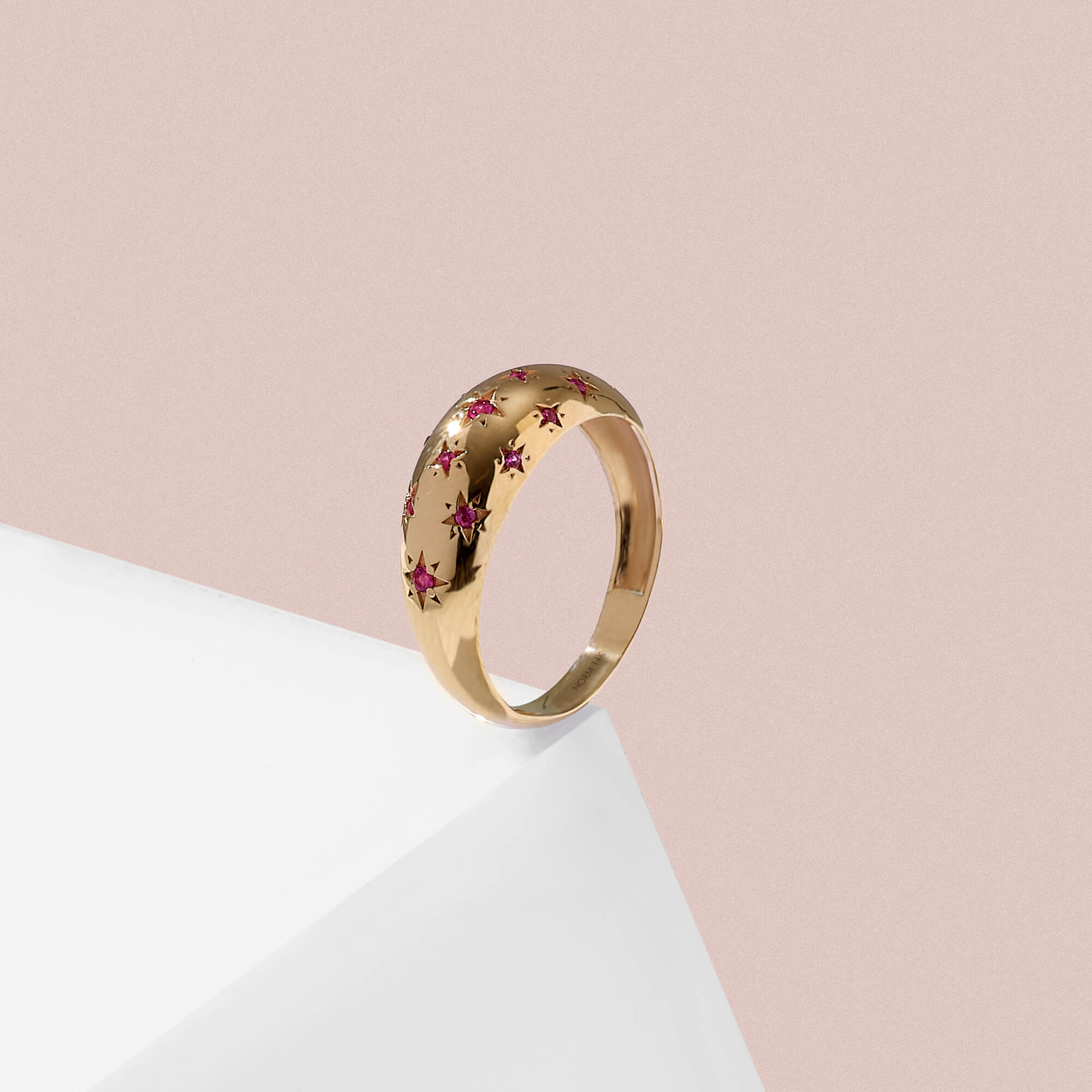 Premium Bold Dome Statement Ring in 14k Real Gold