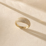 Premium Pave Dome Statement Ring in 14k Real Gold