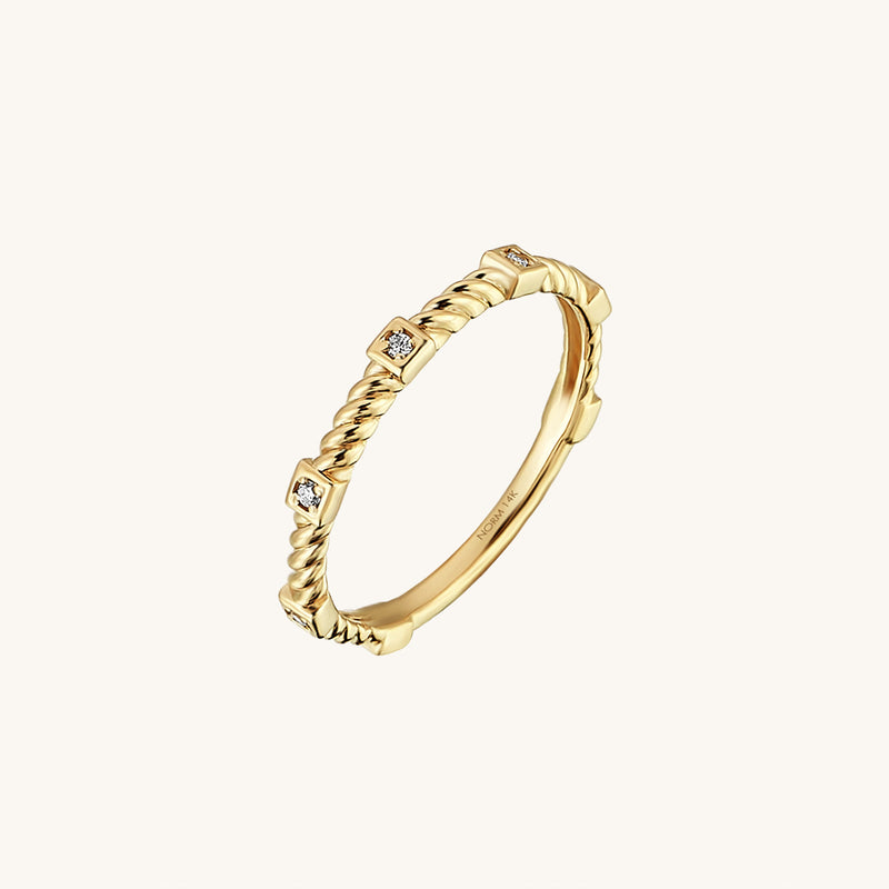 Premium Minimalist Twined Solo Ring in Real Gold