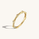 Women's Premium Twined Solo Ring in 14k Real Gold
