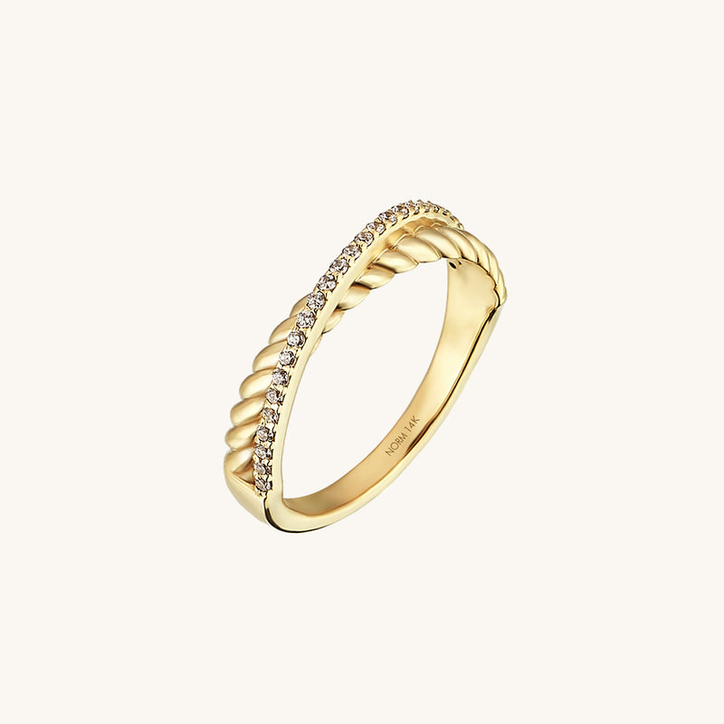 Premium Twisted Ring in 14k Solid Gold