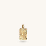 Rectangle Sun Pendant in 14k Solid Gold for Women
