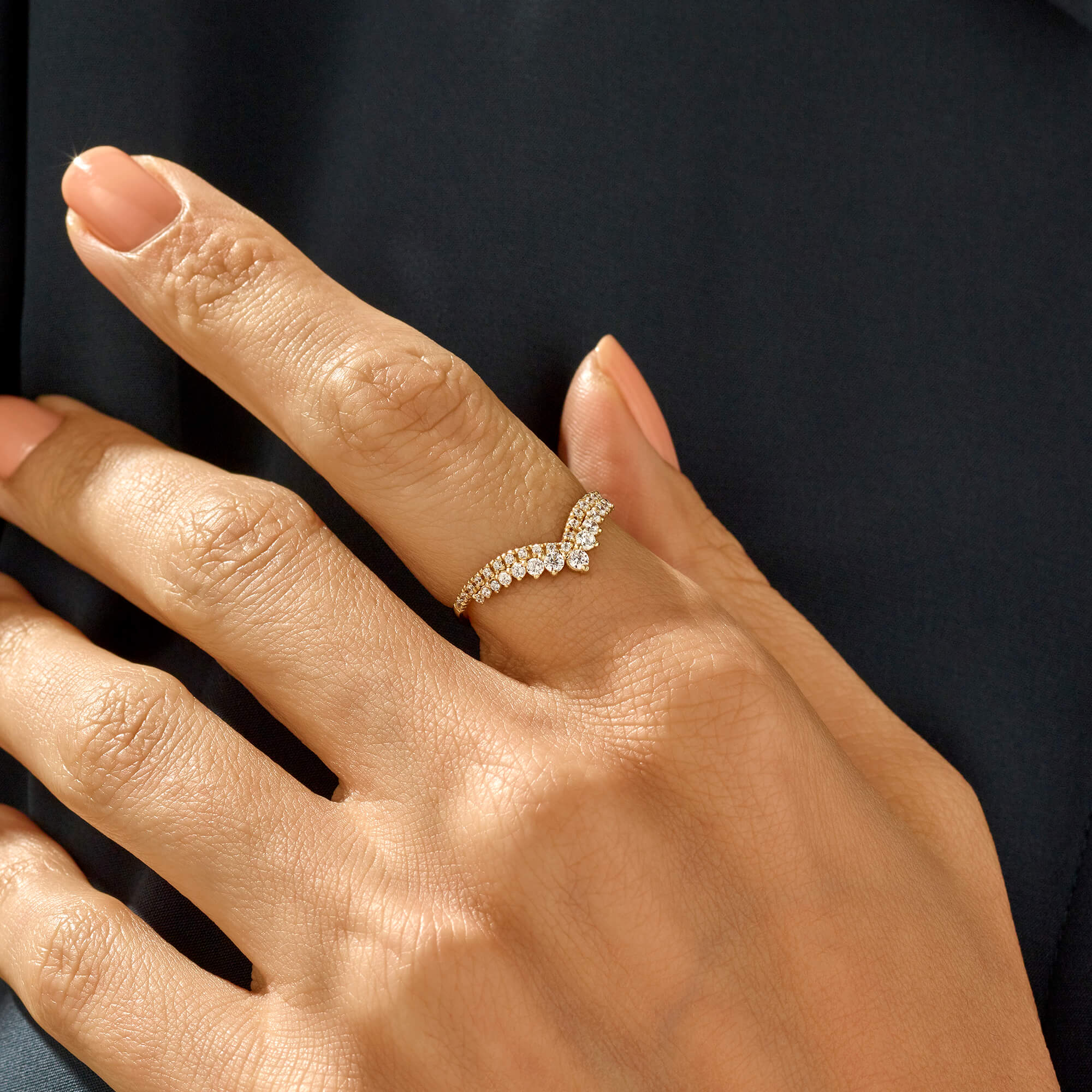 Royal Curve Stackable Ring in 14k Real Gold