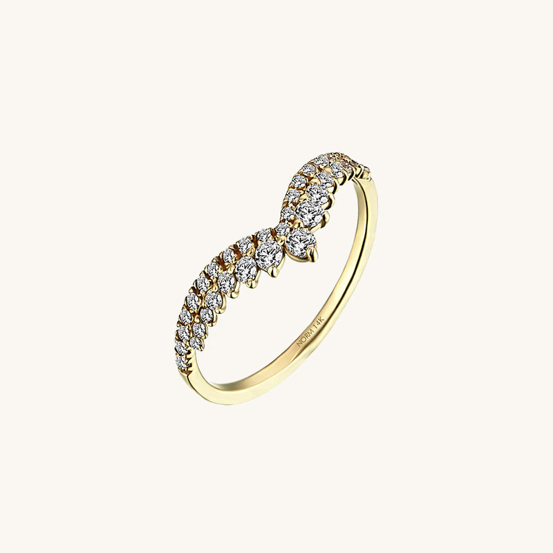 0.61ctw Diamond Curve Wedding Ring in 14k Real Gold