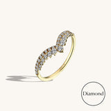 0.61ctw Diamond Curve Wedding Ring in 14k Gold