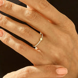 Dainty Signet Eternity Ring in 14k Real Yellow Gold