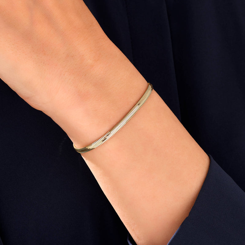 14k Solid Yellow Gold Snake Chain Bracelet for Women – NORM JEWELS