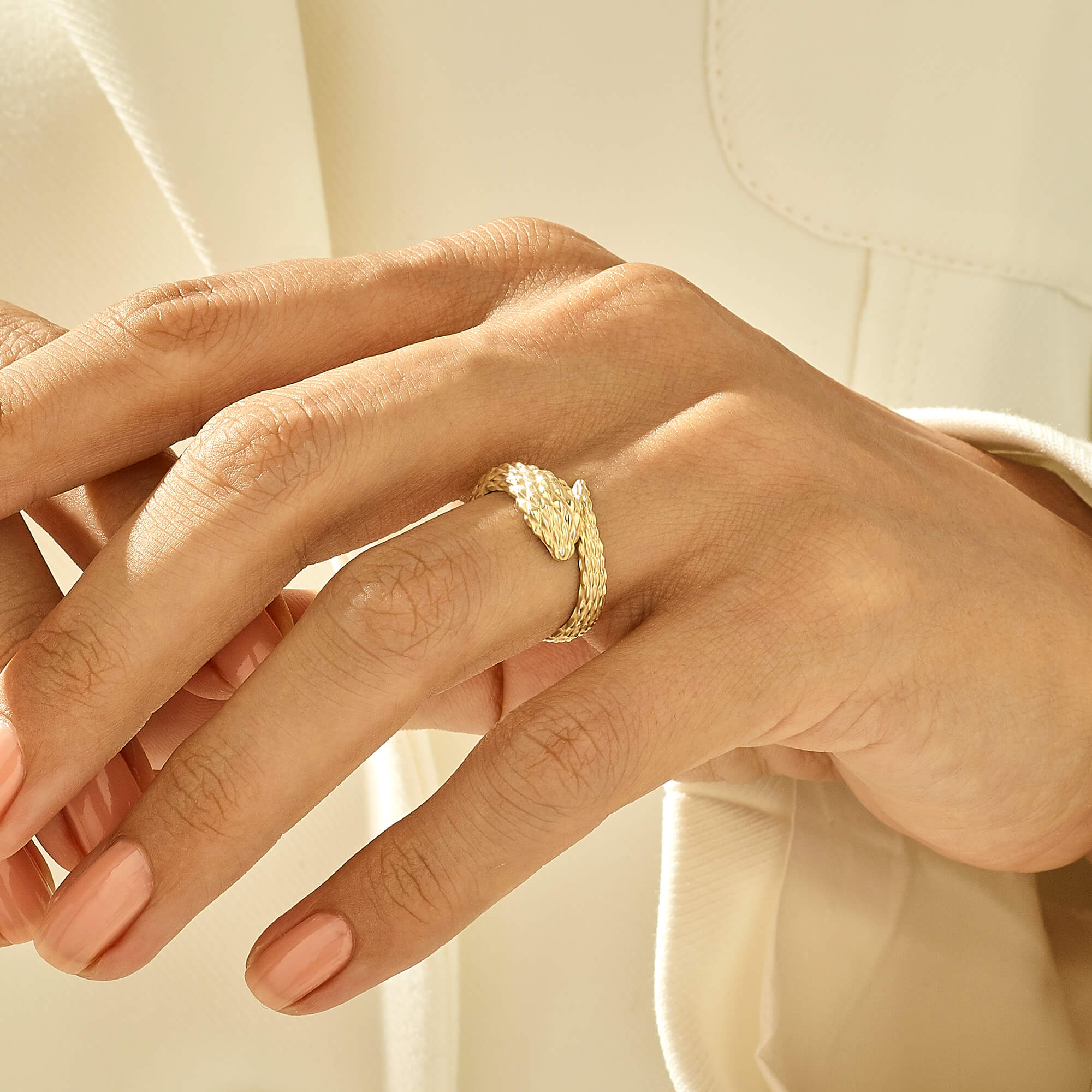 Animal Snake Statement Ring in14k Solid Gold