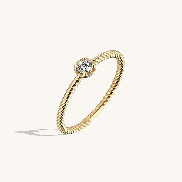 Solitaire Ring in 14k Solid Gold