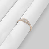 Pave Signet Stacking Ring in 14k Solid Gold