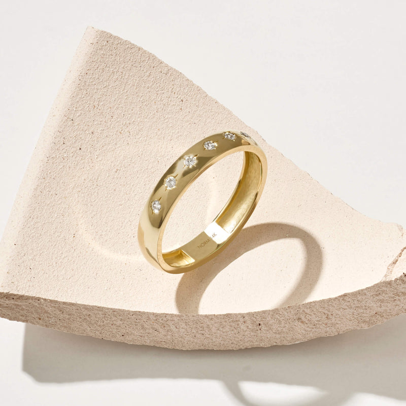 Dainty Star Wedding Ring in 14k Real Gold