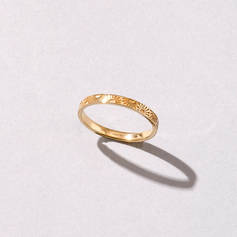 Women's Sunburst Wedding Band Ring in Real Yellow Gold – NORM JEWELS