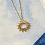 Small Sun 14k Solid Yellow Gold Pendant