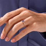Tanzanite Oval Solitaire Ring in 14k Real Yellow Gold