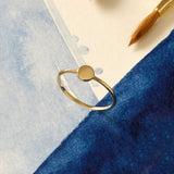 Small Round Ring in 14k Real Yellow Gold