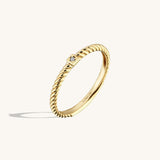 Twined Solo Ring in 14k Solid Gold
