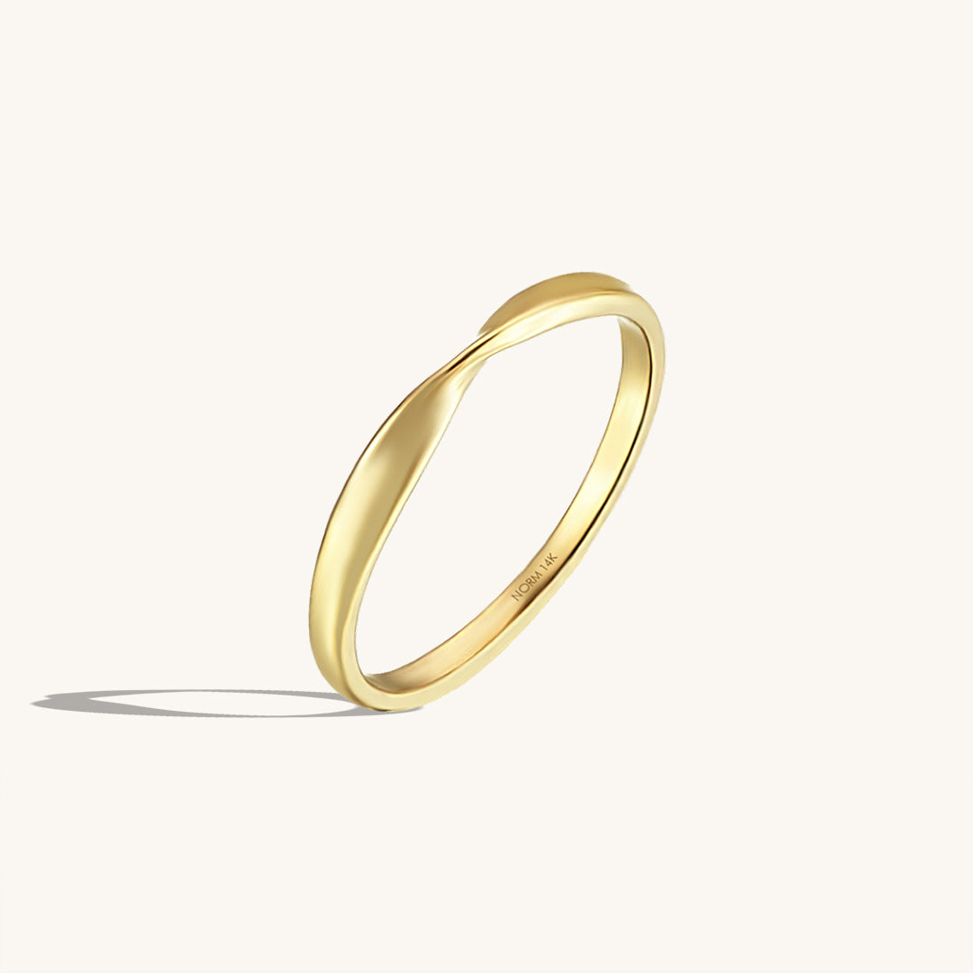 Twist Band Ring in 14k Solid Gold