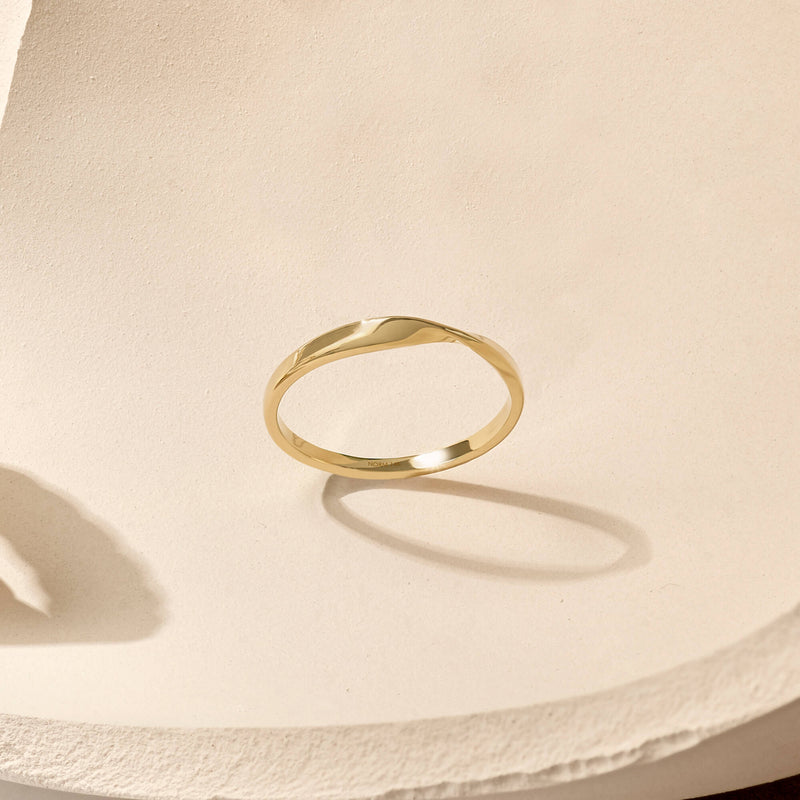 Twist Band Stacking Ring in 14k Solid Yellow Gold