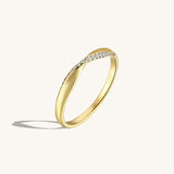 Twist Pave Band Ring in 14k Solid Gold