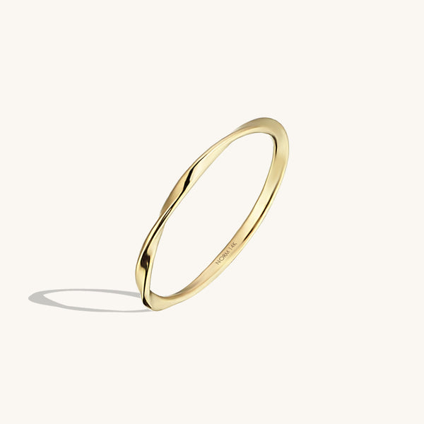14k Solid Gold Twist Stacking Ring - Norm Jewels – NORM JEWELS