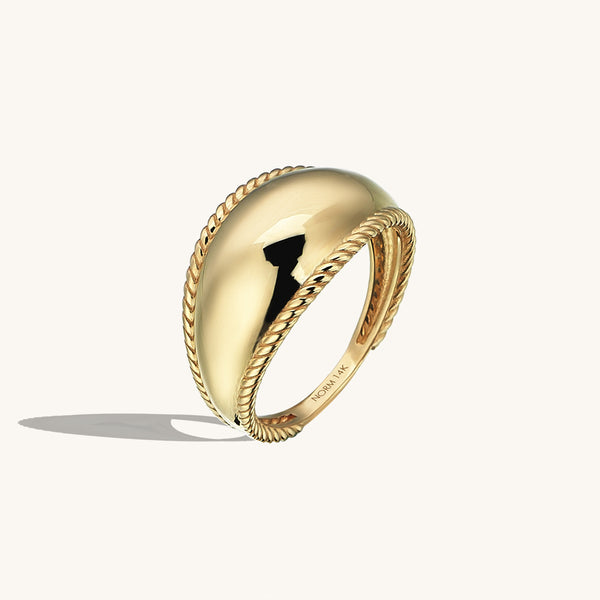Twisted Dome Ring in 14k Real Gold