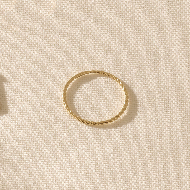 Delicate Twisted Ring in 14k Real Gold