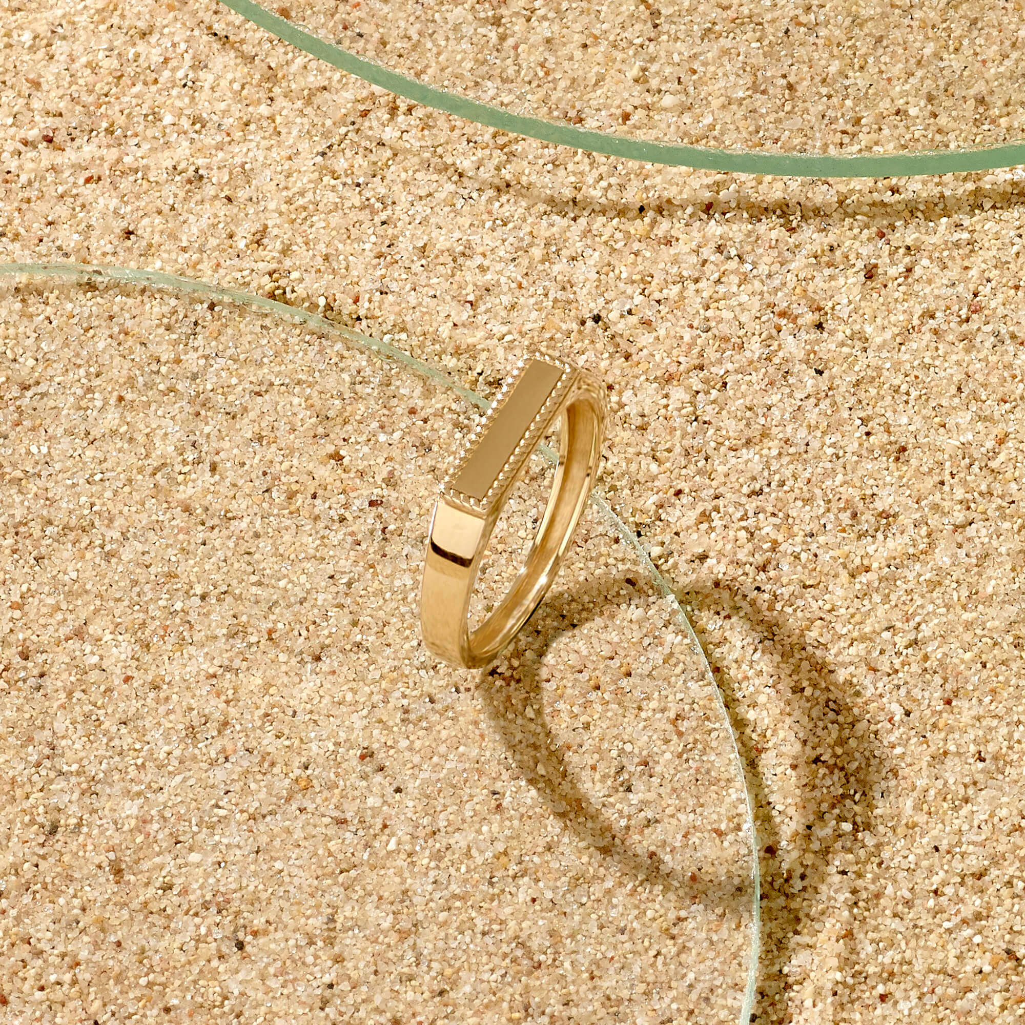 Women's Engravable Vintage Pinky Ring in 14k Solid Yellow Gold