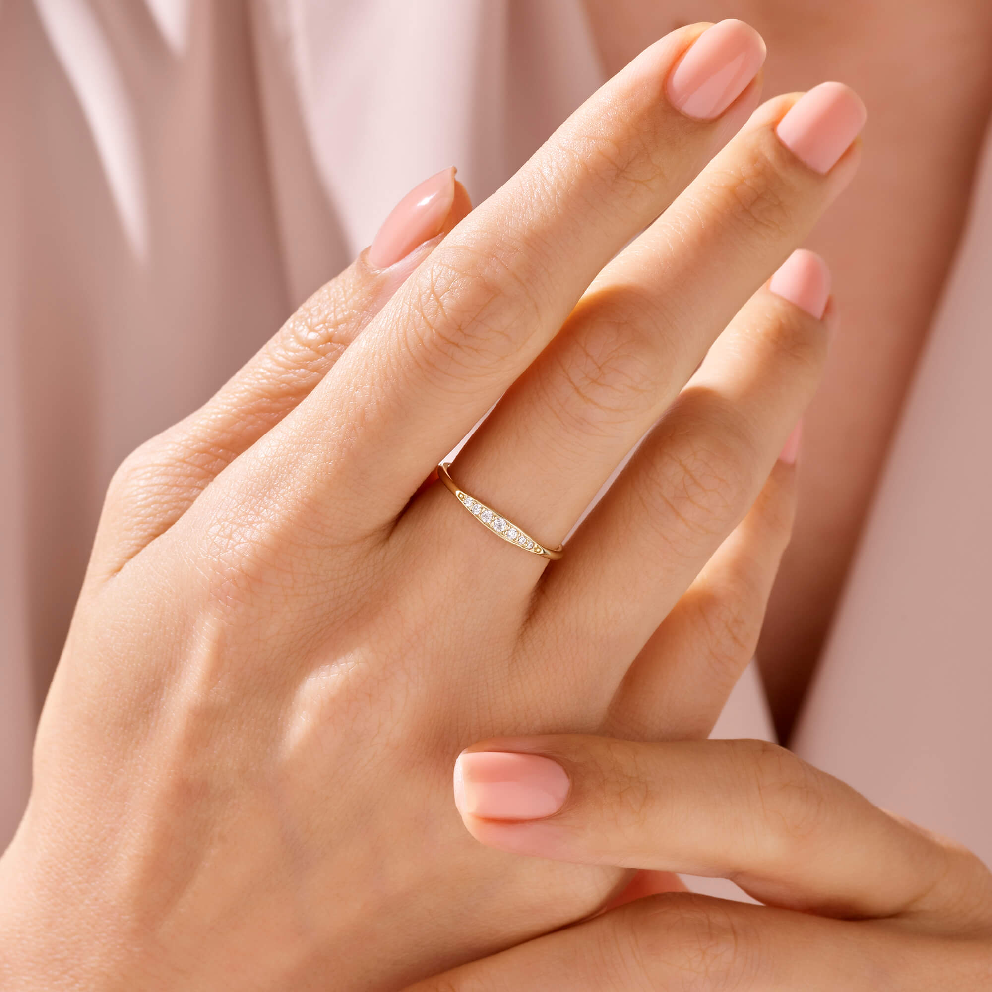 Women's Wedding Band Ring in 14k Real Yellow Gold