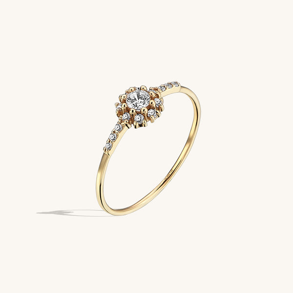 Snowflake Ring in 14k Solid Gold