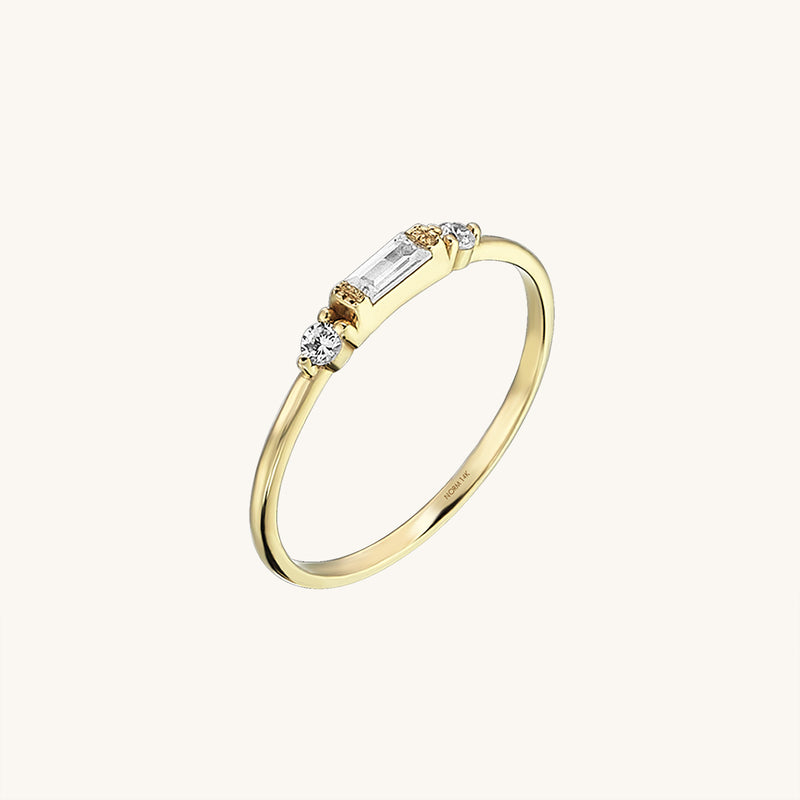 Baguette Band in 14k Real Yellow Gold